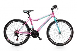 Велосипед CAPRIOLO MTB DIAVOLO DX 600, рама сталь 17'', колёса 26'' (розовый-бирюзовый)
